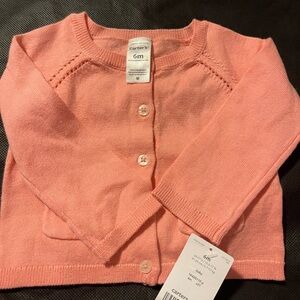 Carter's Coral Button-Up Baby Sweater
